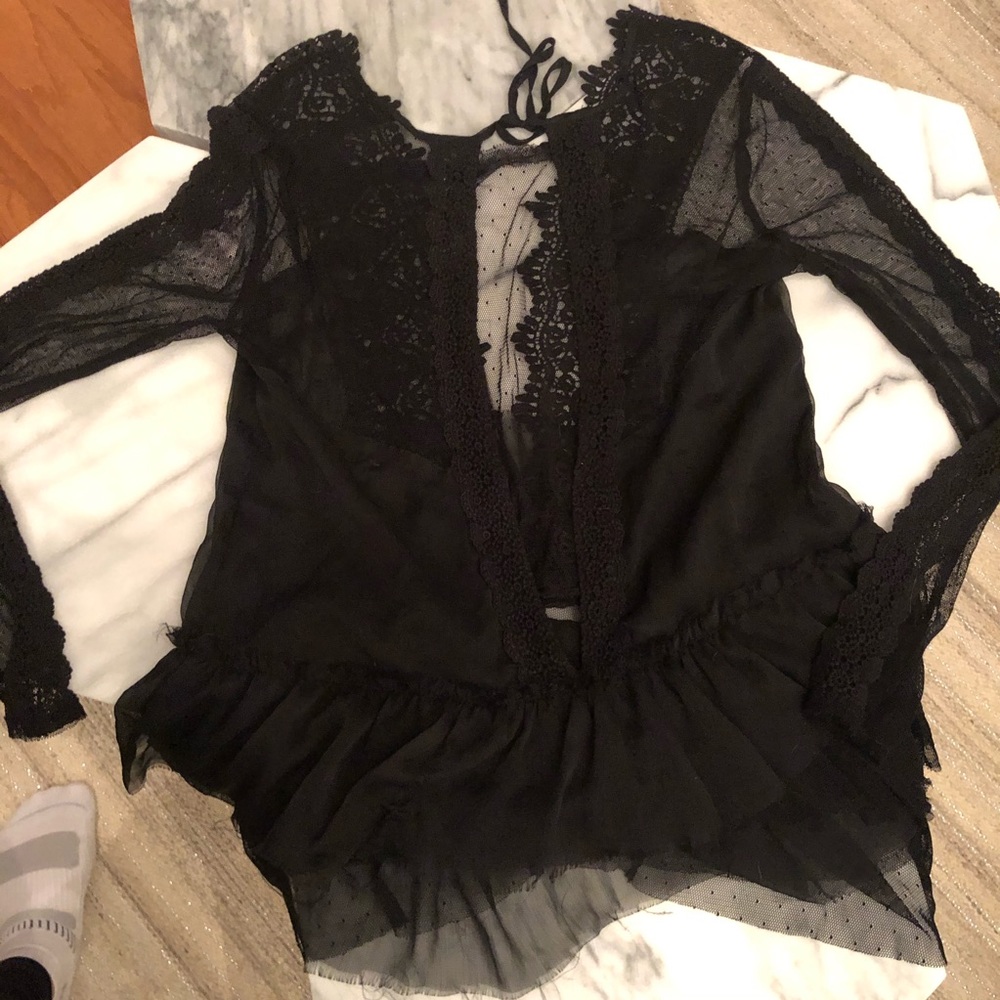 NWT Free People Midnight Memory lace top - Picture 10 of 15